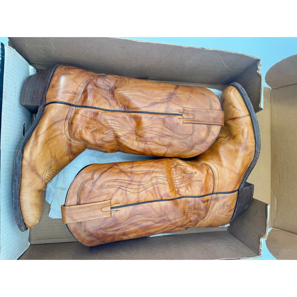 Frye 3841 Vintage Western Cowboy Boots Rust Shadow Leather Men Size 11.5 D Box - Picture 3 of 16